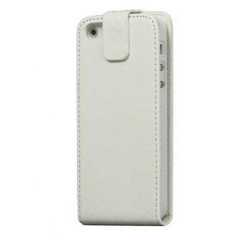 Etui cuir CARBONE blanc pour Iphone 5 et 5S