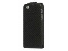 Etui cuir CARBONE noir pour Iphone 5 et 5S