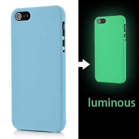 Coque phosphorescente bleue pour iPhone 5 et 5S