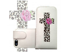 ETUI CUIR CROIX LEOPARD POUR IPHONE 6 (4.7)