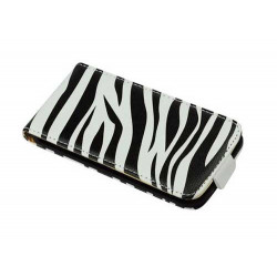 Etui cuir imprime ZEBRE pour Iphone 4 et 4S