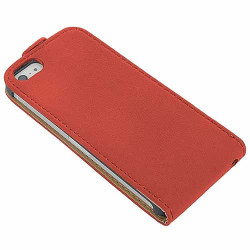 Etui cuir2 rouge pour iPhone 5 et 5S