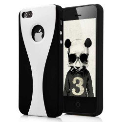 Coque BICOLOR noire et blanche pour iPhone 5 et 5S