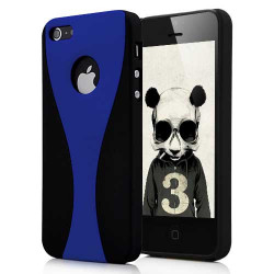 Coque BICOLOR noire et bleue pour iPhone 5 et 5S