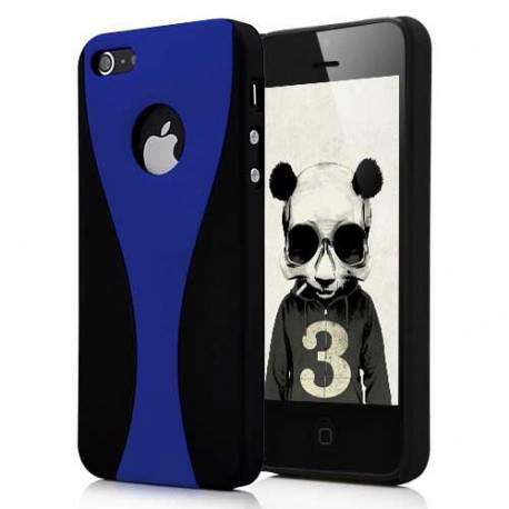 Coque BICOLOR noire et bleue pour iPhone 5 et 5S