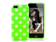 Coque verte a POIS blancs pour iPhone 5 et 5S