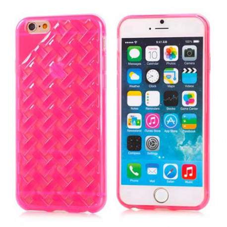 Coque souple NID D'ABEILLES rose pour iPhone 6 ( 4.7 )