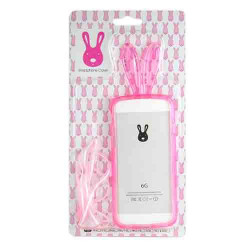 Coque souple LAPIN rose pour iPhone 6 ( 4.7 )