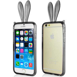 Coque souple LAPIN noir pour iPhone 6 ( 4.7 )