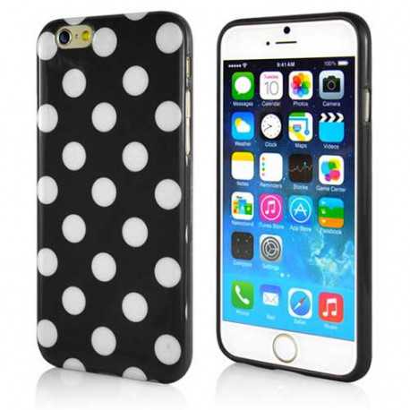 Coque souple POIS noire et blanche pour iPhone 6 ( 4.7 )