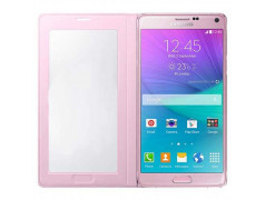 Etui Portefeuille rose FENETRE pour Samsung Galaxy NOTE 4