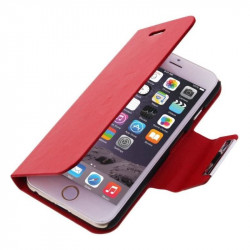 Housse Etui cuir Folio rouge iPhone 6