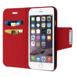 Housse Etui cuir Folio rouge iPhone 6