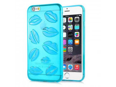 Coque souple LIPS bleue pour iPhone 6 et iPhone 6S