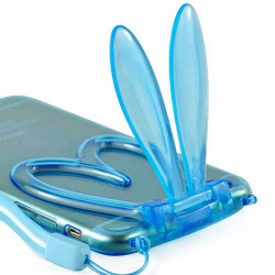 Coque souple LAPIN bleue pour iPhone 6 ( 4.7 )