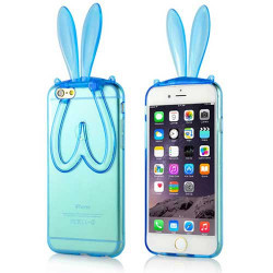 Coque souple LAPIN bleue pour iPhone 6 ( 4.7 )