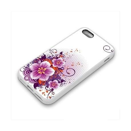 Coque FLEURS MAUVES pour iPhone 5 et 5S