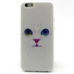 Coque souple WHITE CAT pour iPhone 6 et 6S