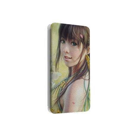 Etui portefeuille cuir MANGA GIRL Samsung Galaxy S3, A3, A5, A7, J1, J5, Grand etc ...