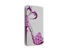 Etui portefeuille cuir ESCARPIN FLEURS Samsung Galaxy S3, A3, A5, A7, J1, J5, Grand etc ...