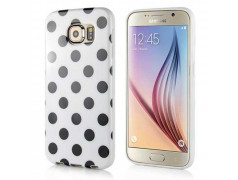 Coque souple POIS blanche et noire pour Samsung Galaxy S6