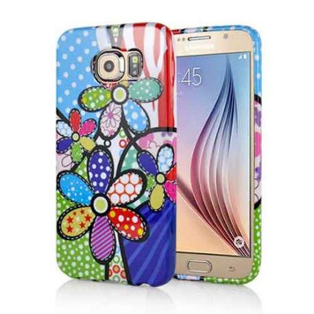 Coque souple FLOWER colorful pour Samsung Galaxy S6