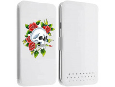 Etui portefeuille cuir SKULL FUN 3 Samsung Galaxy A5 2016