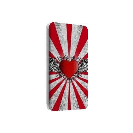 Etui portefeuille cuir BIG LOVE Samsung Galaxy A5 2016