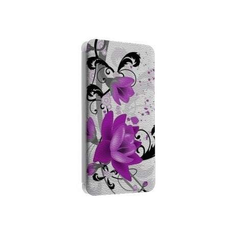 Etui portefeuille cuir FLEURS 2 Samsung Galaxy A5 2016