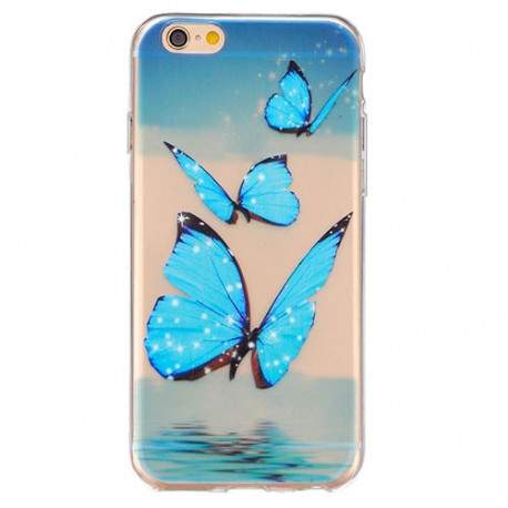 Coque souple transparente BUTTERFLY pour iPhone 6 et iPhone 6S