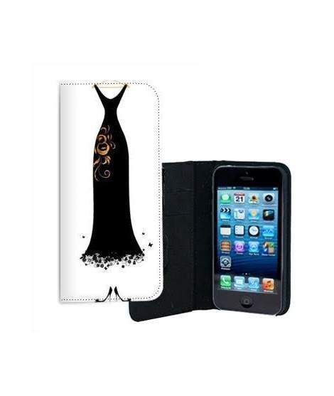 ETUI CUIR ROBE NOIRE POUR IPHONE 7