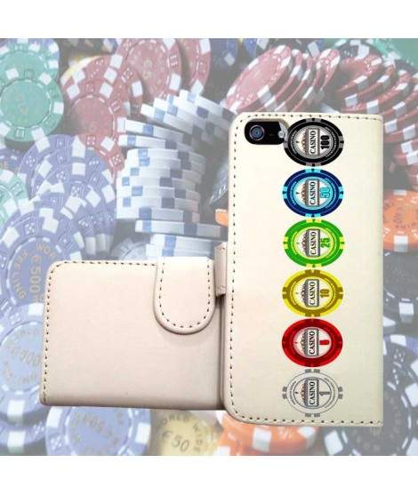 ETUI CUIR PORTEFEUILLE POKER POUR IPHONE 7+