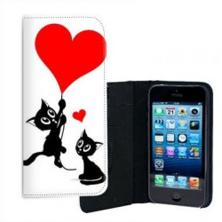 ETUI CUIR LOVELY CAT POUR IPHONE 6/6S