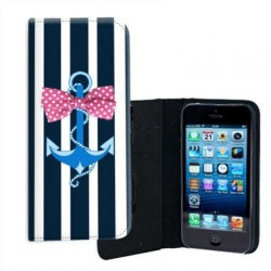 ETUI CUIR ANCRE MARINE POUR IPHONE 5/5S