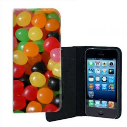 ETUI CUIR BONBONS POUR IPHONE 5/5S