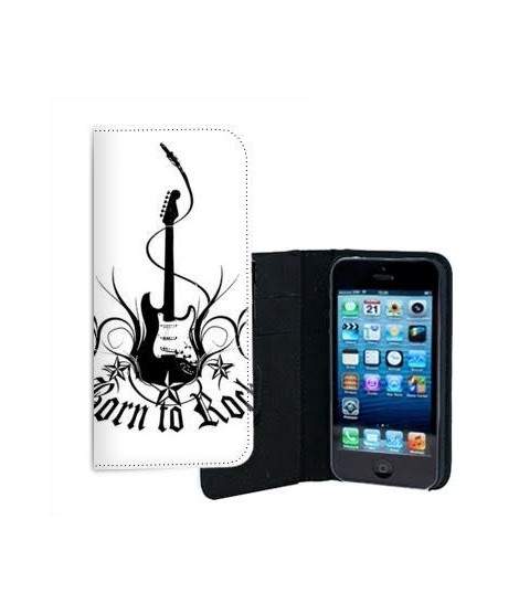 ETUI CUIR Born to rock POUR IPHONE 5/5S