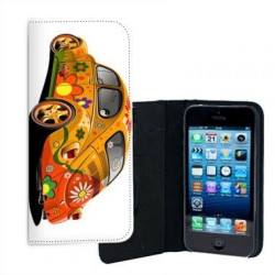 ETUI CUIR FLOWER COCCI POUR IPHONE 5/5S