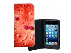 ETUI CUIR COCCINELLE ROSE POUR IPHONE 5/5S