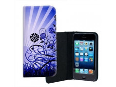 ETUI CUIR LUNE BLEUE POUR IPHONE 5/5S