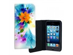 ETUI CUIR FLEURS 3 POUR IPHONE 5/5S