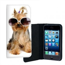 ETUI CUIR FUNNY DOG POUR IPHONE 5/5S