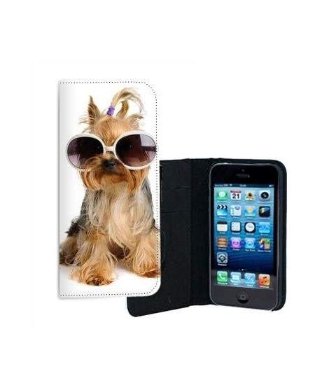 ETUI CUIR FUNNY DOG POUR IPHONE 5/5S