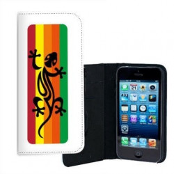 ETUI CUIR SALAMANDRE RASTA POUR IPHONE 5/5S