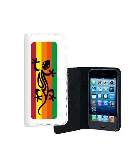 ETUI CUIR SALAMANDRE RASTA POUR IPHONE 5/5S