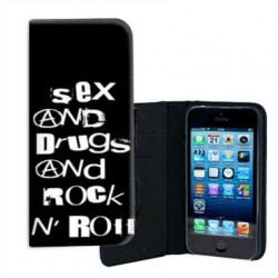 ETUI CUIR SEX AND DRUG POUR IPHONE 5/5S