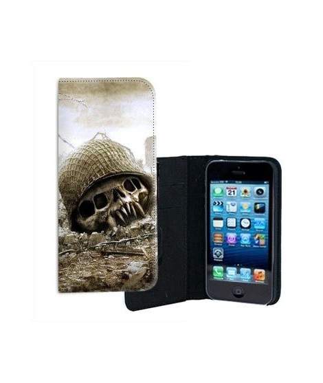 ETUI CUIR SKULL WAR POUR IPHONE 5/5S