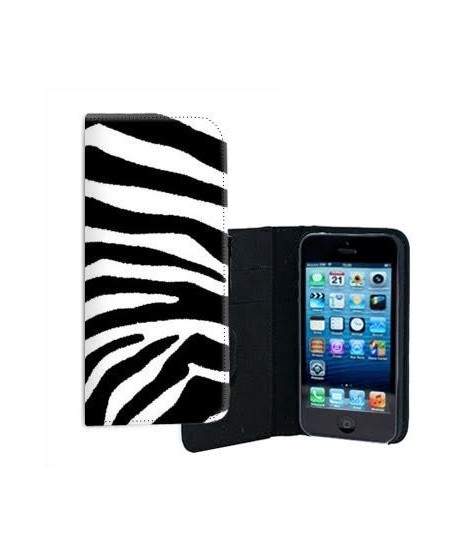 ETUI CUIR  ZEBRE POUR IPHONE 5/5S