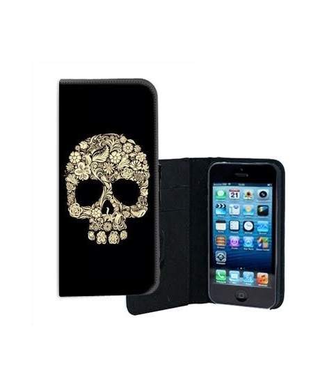 ETUI CUIR SKULL FUN 4 POUR IPHONE 5/5S