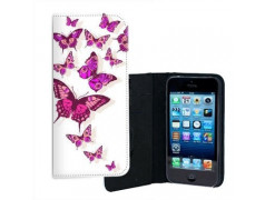 ETUI CUIR VOL DE PAPILLON POUR IPHONE 5/5S