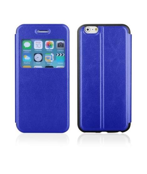 Etui FENETRE FOLIO bleu pour iPhone 6 ( 4.7 )